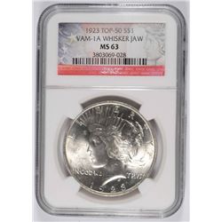 1923 PEACE DOLLAR NGC MS-63 (WHISKER JAW)