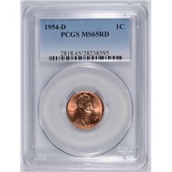 1954-D LINCOLN CENT, PCGS MS-65 RED