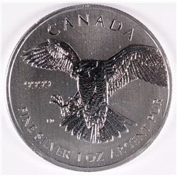 2014 CANADIAN PEREGRINE FALCON ONE OUNCE .9999 SILVER COIN, ( FIRST IN SERIES )