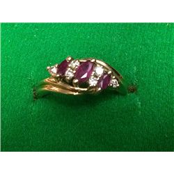 Vintage Estate 14kt Diamond and Ruby Ring