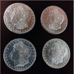 4 1882-S Morgan Silver Dollars. Brilliant Uncirculated
