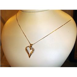Ladies 14kt Heart Necklace with 8 Diamonds