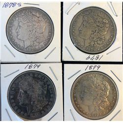 4 Morgan Silver Dollars