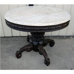 Marble Top Oval Parlor Table