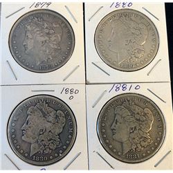 4 Morgan Silver Dollars