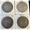 Image 1 : 4 Morgan Silver Dollars