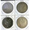 Image 1 : 4 Morgan Silver Dollars