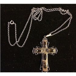 Estate Silver Cross Pendant