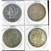Image 1 : 4 Morgan Silver Dollars