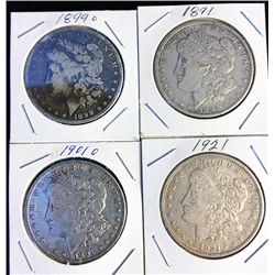 4 Morgan Silver Dollars