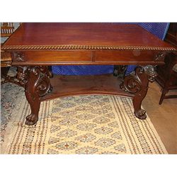 Mahogany Fully Carved "Griffins" Library Table