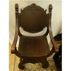 1870 Mahogany Carved Director's Chair