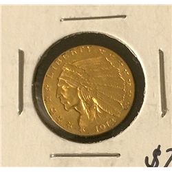 1913 $2.5 Indian Head Gold Coin