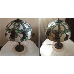 Matching Leaded Glass Table Lamps
