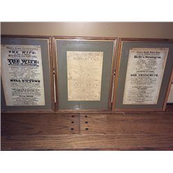 3 Vintage Theater Playbills from Theatre Royal