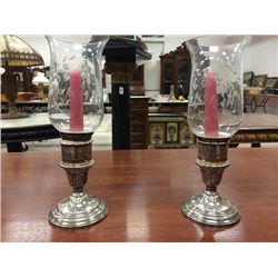 Sterling Silver Hurricane Candle Holders