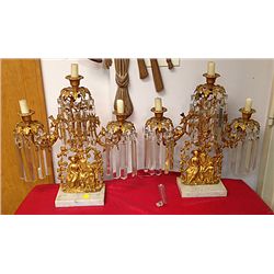 Estate Antique Wonderful Pair of Girondel Candelabras