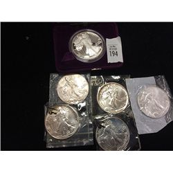 6 1 oz. Walking Liberty Silver Dollars