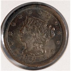 1851 HALF CENT VG/FINE