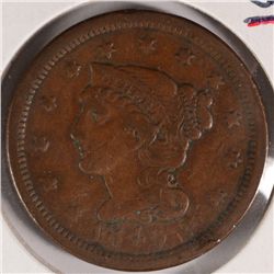1849 LARGE CENT VG/F
