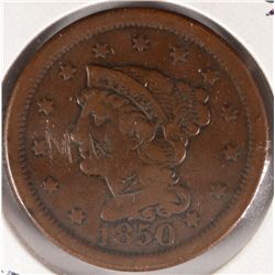 1850 LARGE CENT VG/F (DAMAGED)