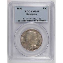 1936 ROBINSON COMMEN HALF DOLLAR PCGS MS-65