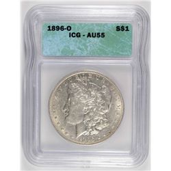 1896-O MORGAN DOLLAR ICG AU-55
