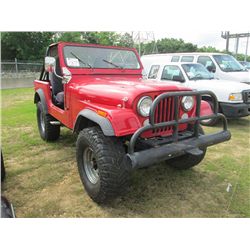 JEEP 4X4 CJ7, S/N JSP93A1     , GAS ENG, 4 SPD TRANS