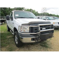 2006 FORD F250 FX 4X4 PICKUP, S/N 1FTSF21P06EC79847, POWERSTROKE DIESEL ENG, A/T, LONG BED, ODOMETER