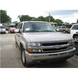 2004 CHEVROLET SUBURBAN  S/N 1GNEC16Z04J131185  V8 GAS A/T  ODOMETER READING 207839 MI