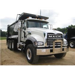 2014 MACK GU713 TRI-AXLE DUMP, S/N 1M2AX07C5EM019090, 445HP MACK MP8 ENGINE, MACK T310M 10 SPD TRANS