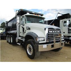 2014 MACK GU713 TRI-AXLE DUMP, S/N 1M2AX07C7EM020838, 445HP MACK MP8 ENG, MACK T310M-10 SPD TRANS, 4