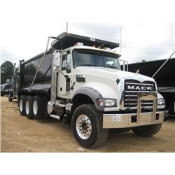 2014 MACK GU713 TRI-AXLE DUMP, S/N 1M2AX07C2EM019080, MACK 445 HP MP8 DIESEL ENG, T310M 10 SPD TRANS