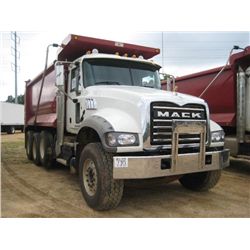 2014 MACK GU713 TRI-AXLE DUMP, S/N 1M2AX09C0EM019026, MP8-425 MACK, 10 SPD MACK T310M TRANS, 44K REA