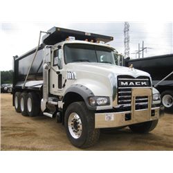 2014 MACK GU713 TRI-AXLE DUMP, S/N 1M2AX07C4EM019078, 445 HP MACK MP8 ENG, MAT T310M 10 SPD TRANS, 4