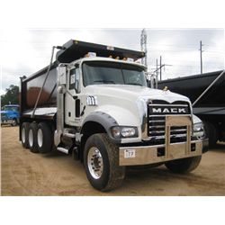 2014 MACK GU713 TRI-AXLE DUMP, S/N 1M2AX07C2EM019077, 445 HP MACK MP8 ENG, MAT T310M 10 SPD TRANS, 4