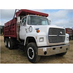 1990 FORD 8000 T/A DUMP, S/N 1FDYU8ZA9LVA10850, FORD DIESEL ENG, 8LL TRANS, 38K REARS, 14K FRONT, 14
