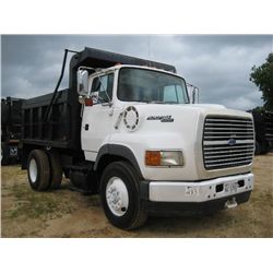 FORD L8000 S/A DUMP, S/N 1FTXS85A1W, FORD DIESEL ENG, 6 SPD TRANS, GVWR 31,000#, 21K REARS, 10K FRON