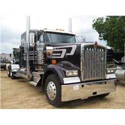2014 KENWORTH W900L T/A TRUCK TRACTOR, S/N 1NKWGGGG40J387615, PRE-EMMISSION CAT C15 435HP, 13 SPD, 4