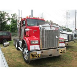 1996 KENWORTH W900 TRI-AXLE TRUCK TRACTOR, S/N KWDH9X8IA726560, 3406 CAT ENG, 13 SPD TRANS, 40K REAR