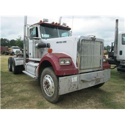 1985 WESTERN STAR T/A TRUCK TRACTOR, S/N 2WKPDCCG6FK911200, CAT DIESEL ENG, 8LL TRANS, 38K REARS, 12