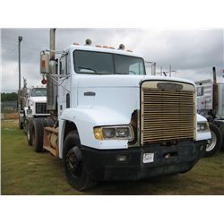 1990 FREIGHTLINER T/A TRUCK TRACTOR, S/N 1FUYDCYB2LP374791, DIESEL ENG, 9 SPD TRANS, 38K REARS, 11R2