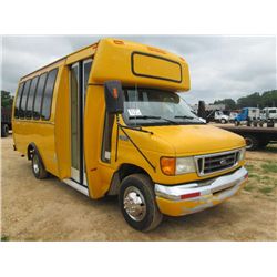 2003 FORD E350 PASSENGER BUS, S/N 1FDWE35F23HB03528, FORD DIESEL ENG, A/T, 17 PASSENGER, ODOMETER RE