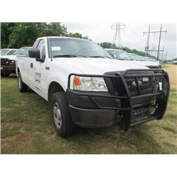 2007 FORD F150 PICKUP, S/N 1FTRF12W47KB10917, V8 GAS, A/T, LONG BED, BRUSH GUARD, ODOMETER READING 1