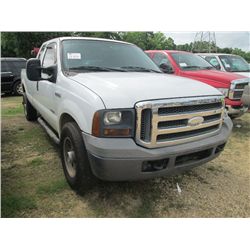 2005 FORD F250 EXTENDED CAB PICKUP, S/N 1FTSX20905EB90891, POWERSTROKE DIESEL ENG, A/T, LONG BED, AU