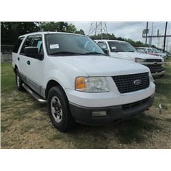 2004 FORD EXPEDITION XLT, S/N 1FMPU16L74LB11039, V8 GAS, A/T, ODOMETER READING 180,739 MILES (COUNTY