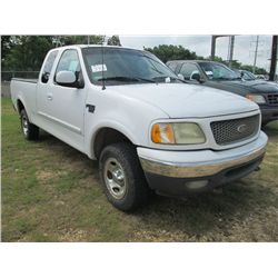 2001 FORD F150 XLT 4X4 PICK UP, S/N 1FTRX18LX1NA65157, GAS ENG, A/T, EXTENDED CAB, ODOMETER READING 