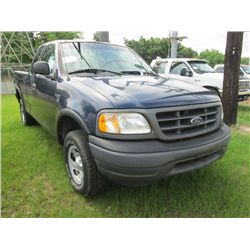 2003 FORD F150 4X4 PICKUP, S/N 1FTRX18WX3NA81467, GAS ENGINE, A/T, EXTENDED CAB, ODOMETER READING 19