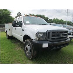 2000 FORD F550 S/A SERVICE TRUCK, S/N 1FDAW56F5YED05757, POWERSTROKE DIESEL ENG, 5 SPD TRANS, CREWCA