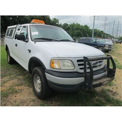1999 FORD F150 EXTENDED CAB PICKUP, S/N 1FTRX18WXXNB86418, GAS ENGINE, A/T, COVERED BODY, ODOMETER R
